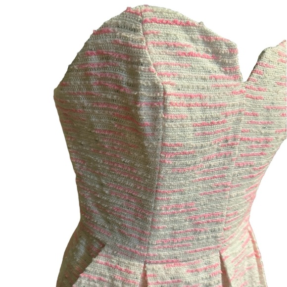 Anthropologie Moulinette Speer’s Pink Tweed Convertible Strapless Dress Size 6 - Picture 5 of 11